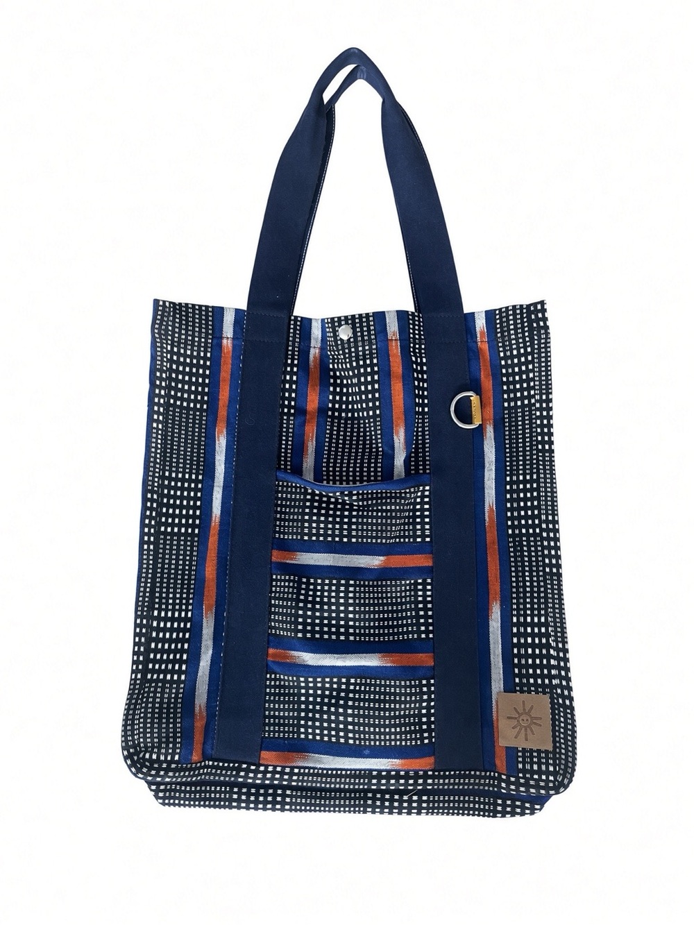 GOODEE x Cartiera Italy Tote Bag Navy Orange Geometric Ethical